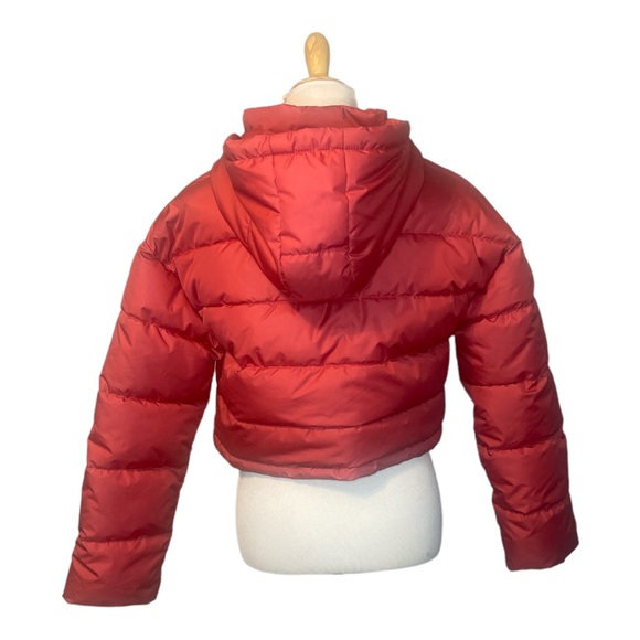 New with Tags-PacSun Red Cropped Puffer Jacket - Picture 3 of 8